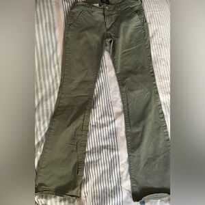 American eagle regular rise flare jeans. They are stretch artist cut jeans.